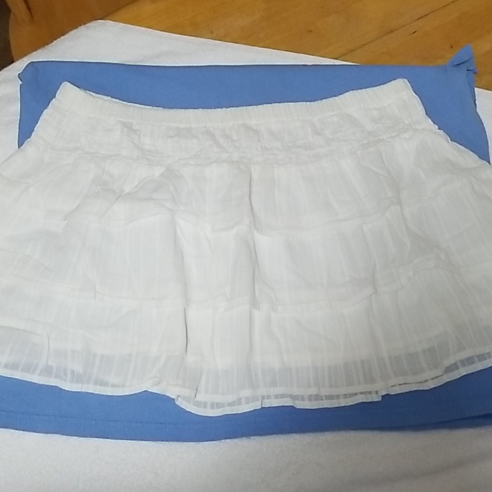White mini skirt